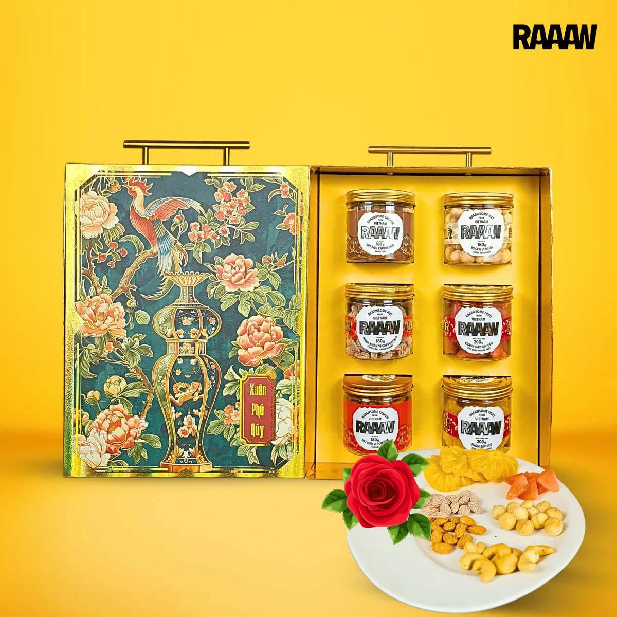 OEM gift box with glass jars of cashew