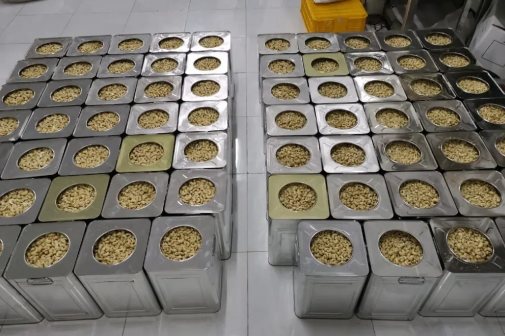 Tin cans 2×11.34 kg packing for cashew